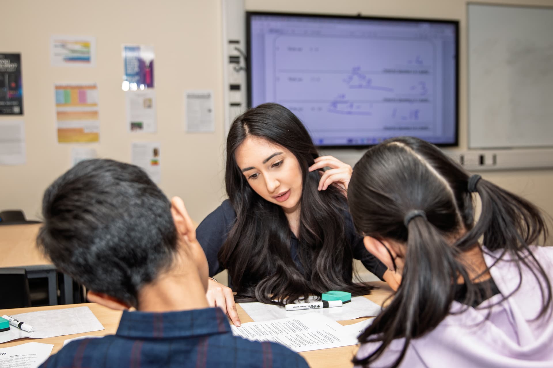 Student practising entrance-exam questions
