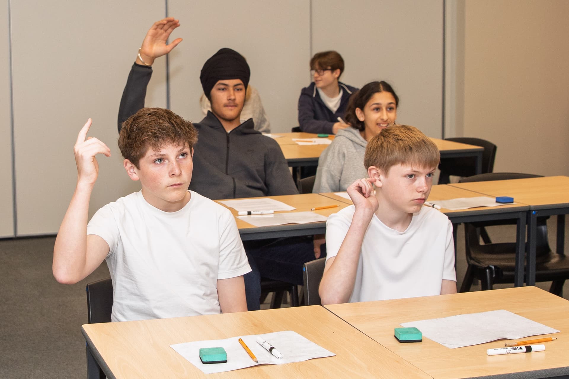 KS3 students studying