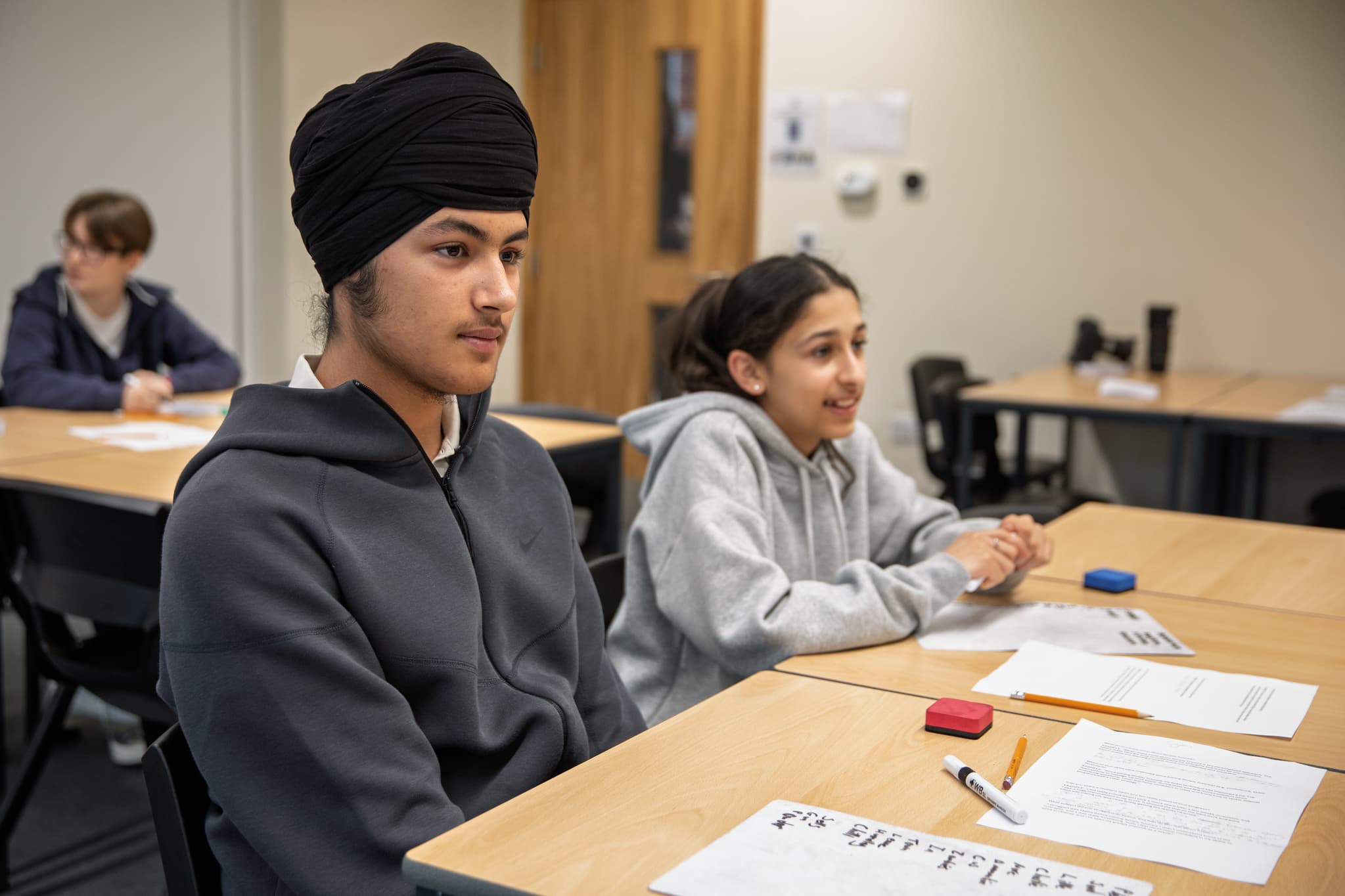 Small group of students working together